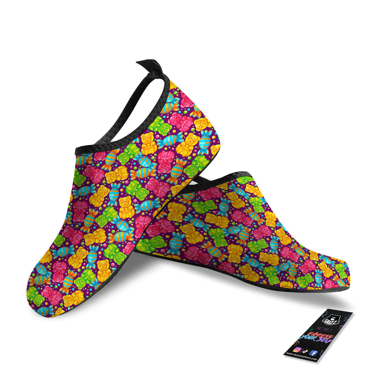 Gummy Colorful Print Water Shoes-grizzshop