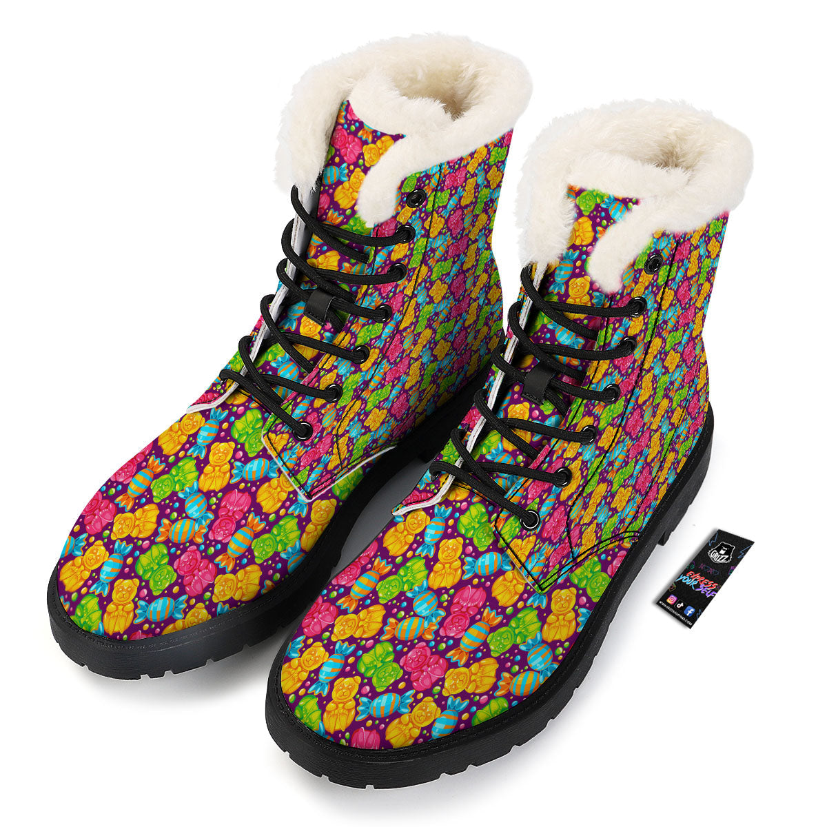 Gummy Colorful Print Winter Boots-grizzshop