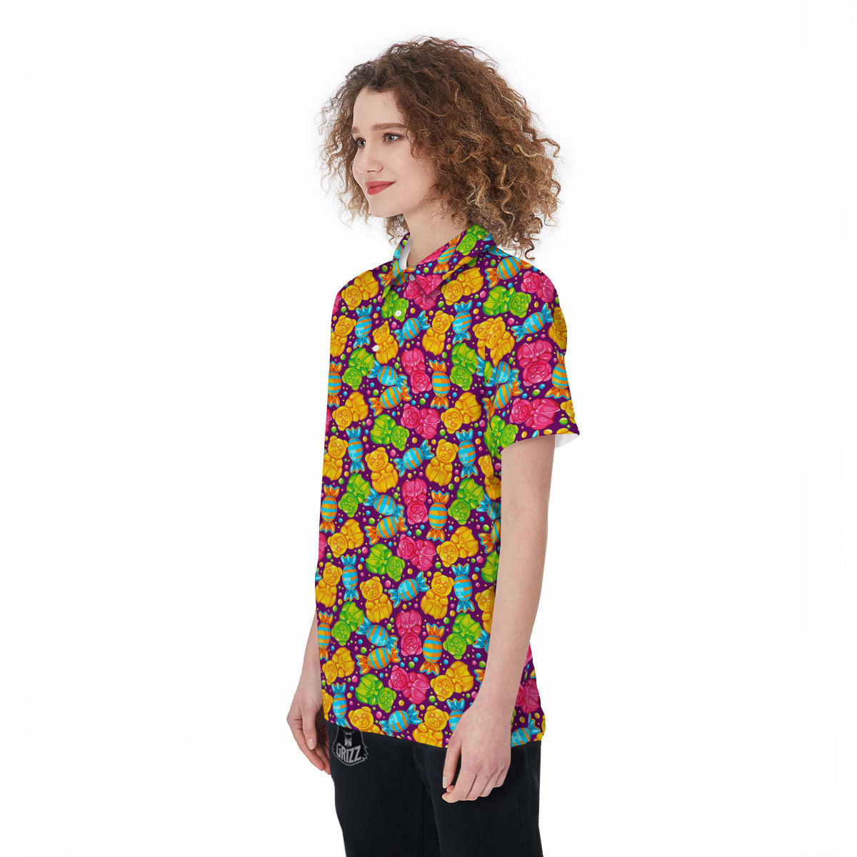 Gummy Colorful Print Women's Golf Shirts-grizzshop