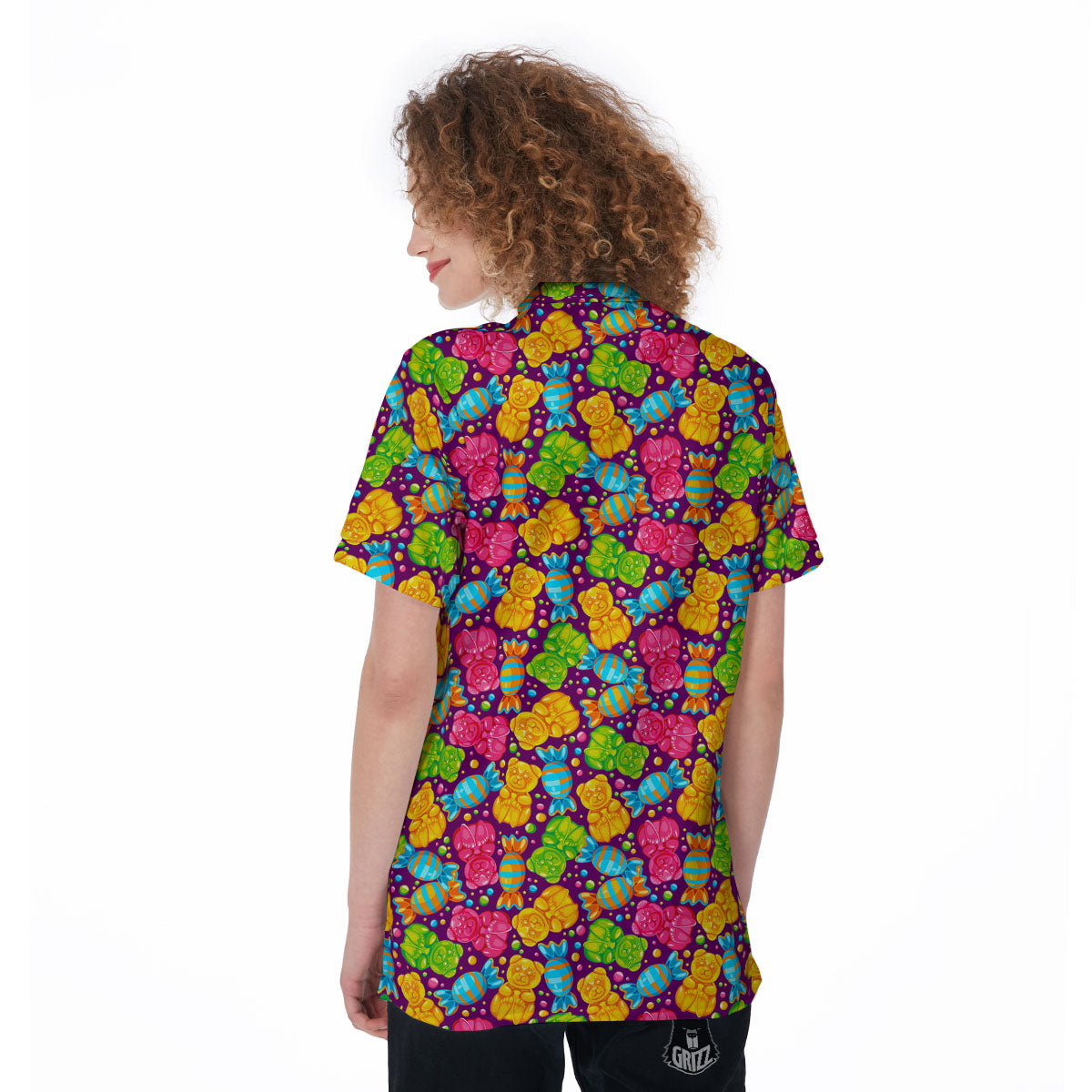 Gummy Colorful Print Women's Golf Shirts-grizzshop