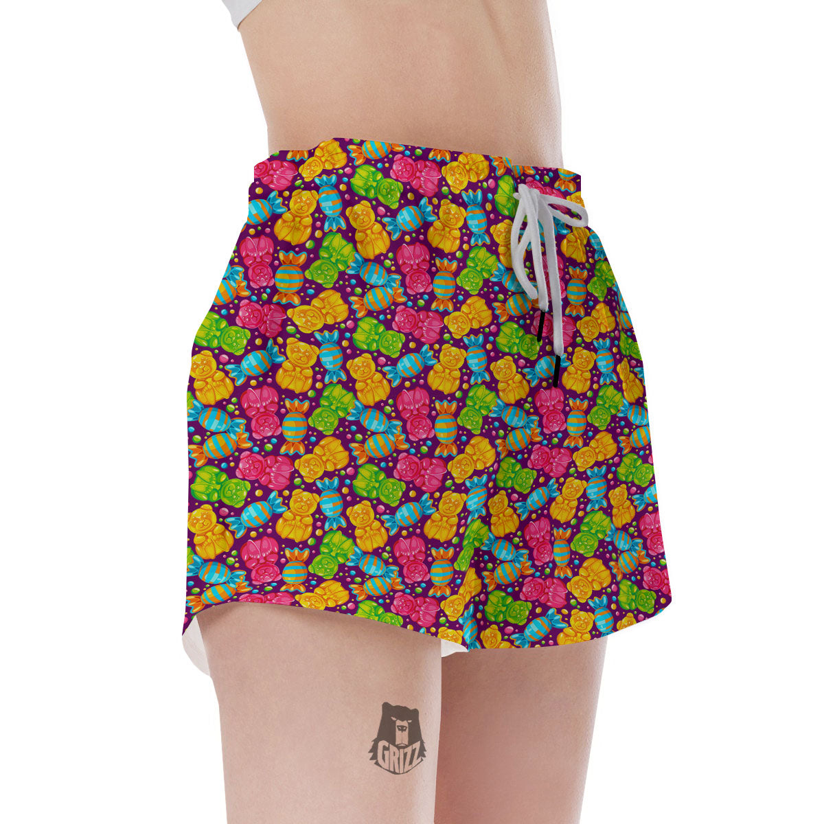 Gummy Colorful Print Women's Shorts-grizzshop