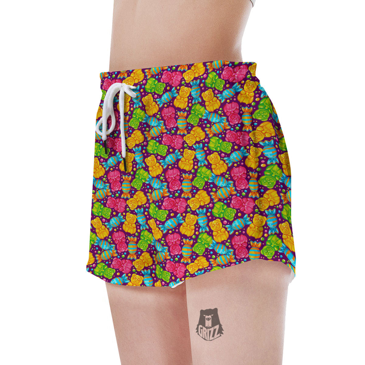 Gummy Colorful Print Women's Shorts-grizzshop