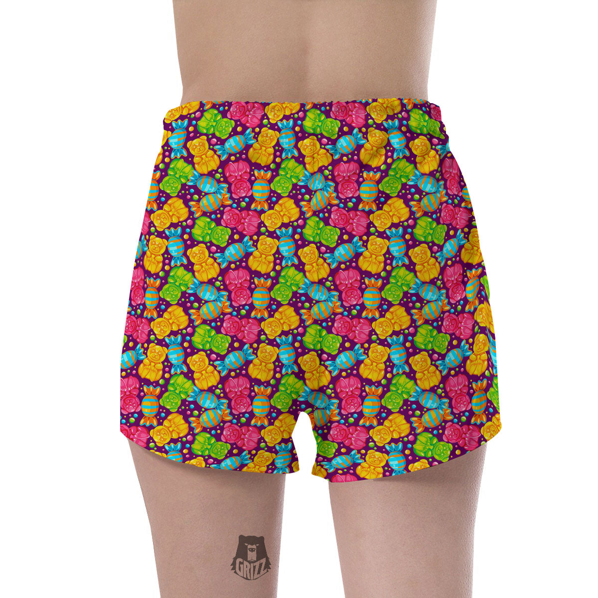 Gummy Colorful Print Women's Shorts-grizzshop