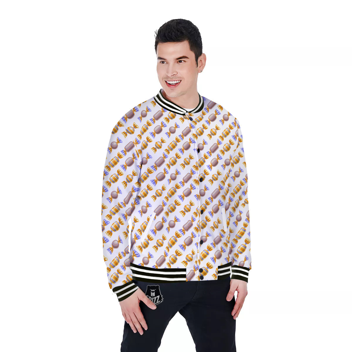 Gummy Yummy Print Pattern Baseball Jacket-grizzshop
