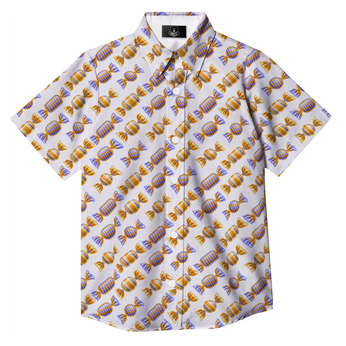 Gummy Yummy Print Pattern Button Up Shirt-grizzshop