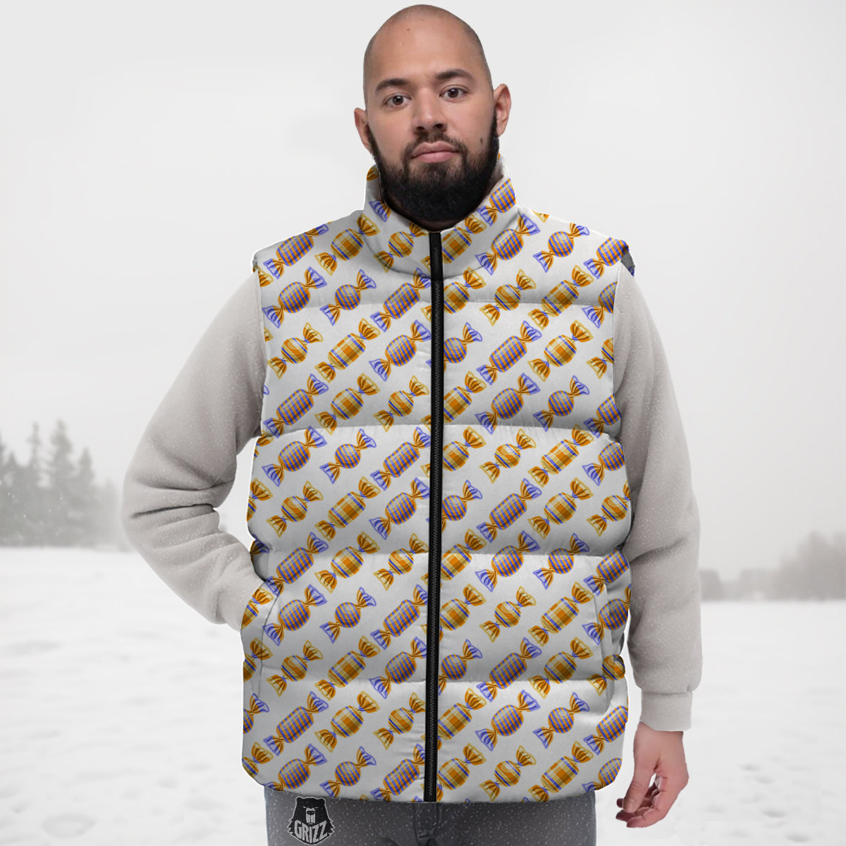 Gummy Yummy Print Pattern Down Vest