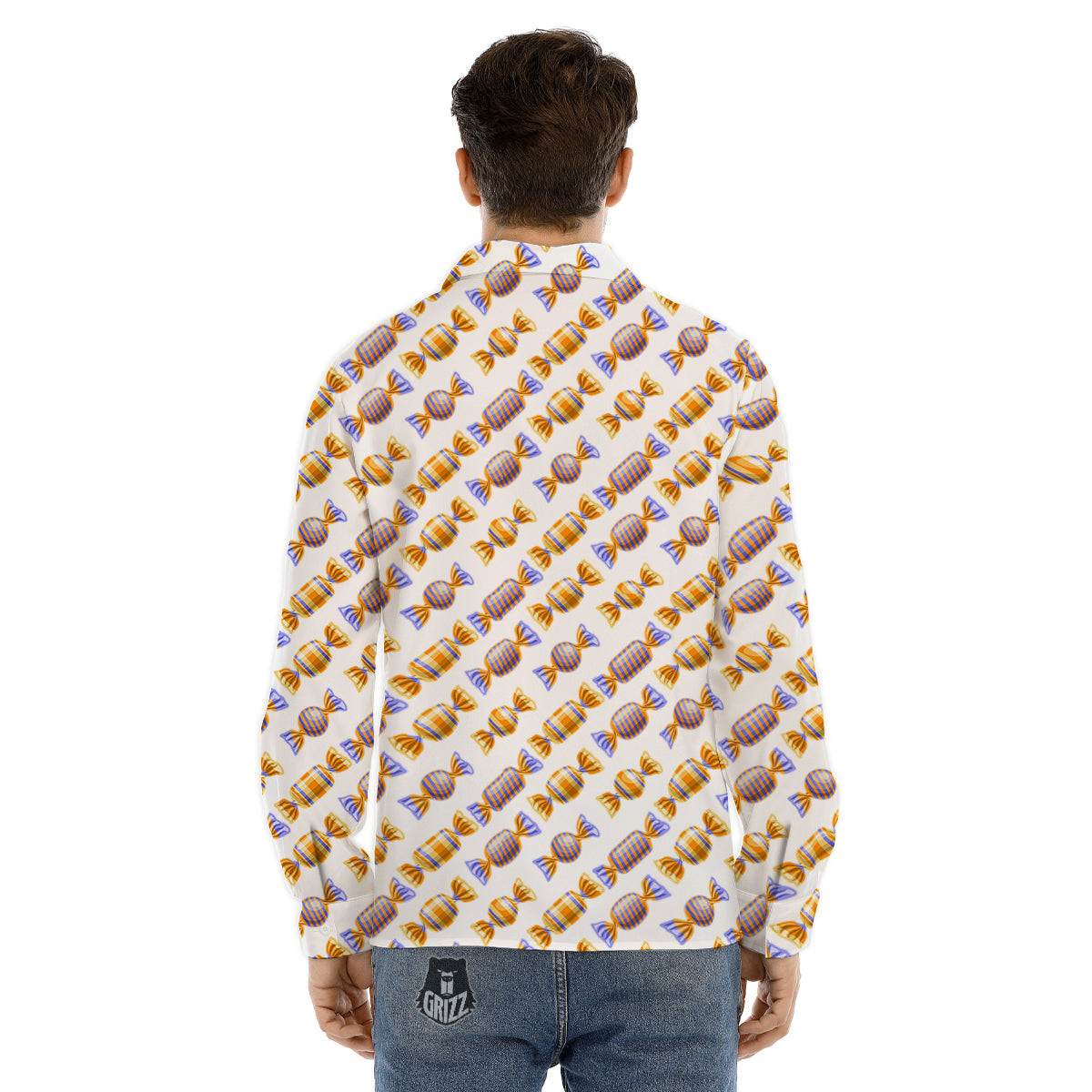 Gummy Yummy Print Pattern Men's Dress Shirts-grizzshop