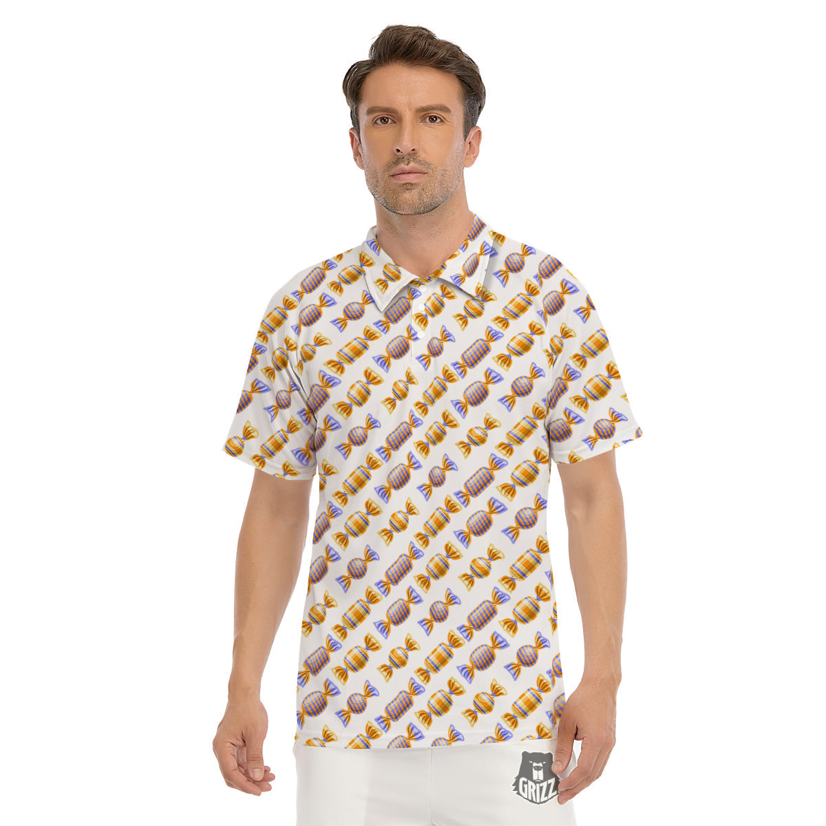 Gummy Yummy Print Pattern Men's Golf Shirts-grizzshop