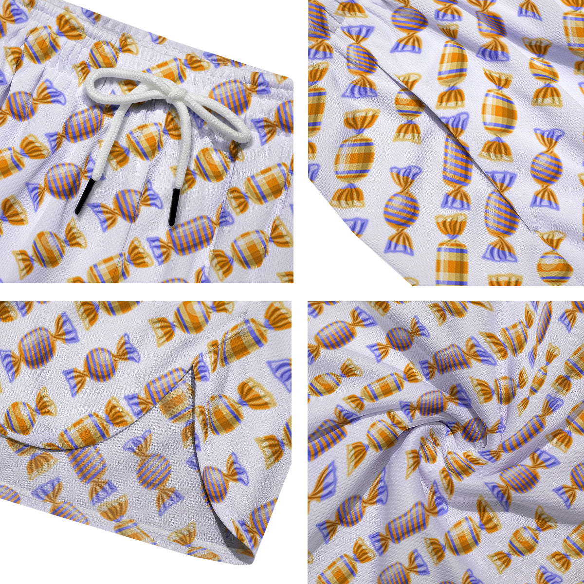 Gummy Yummy Print Pattern Men's Running Shorts-grizzshop