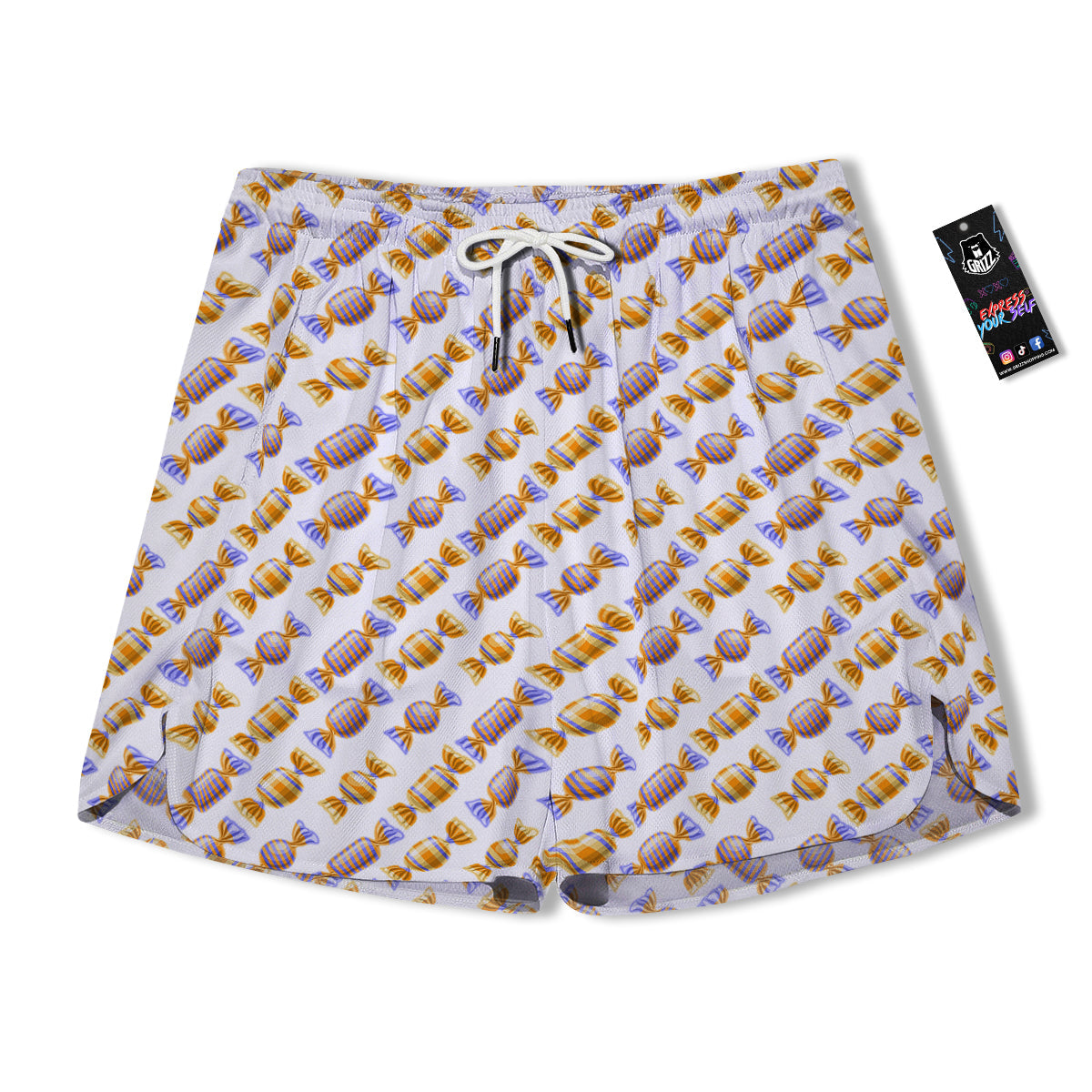 Gummy Yummy Print Pattern Men's Running Shorts-grizzshop