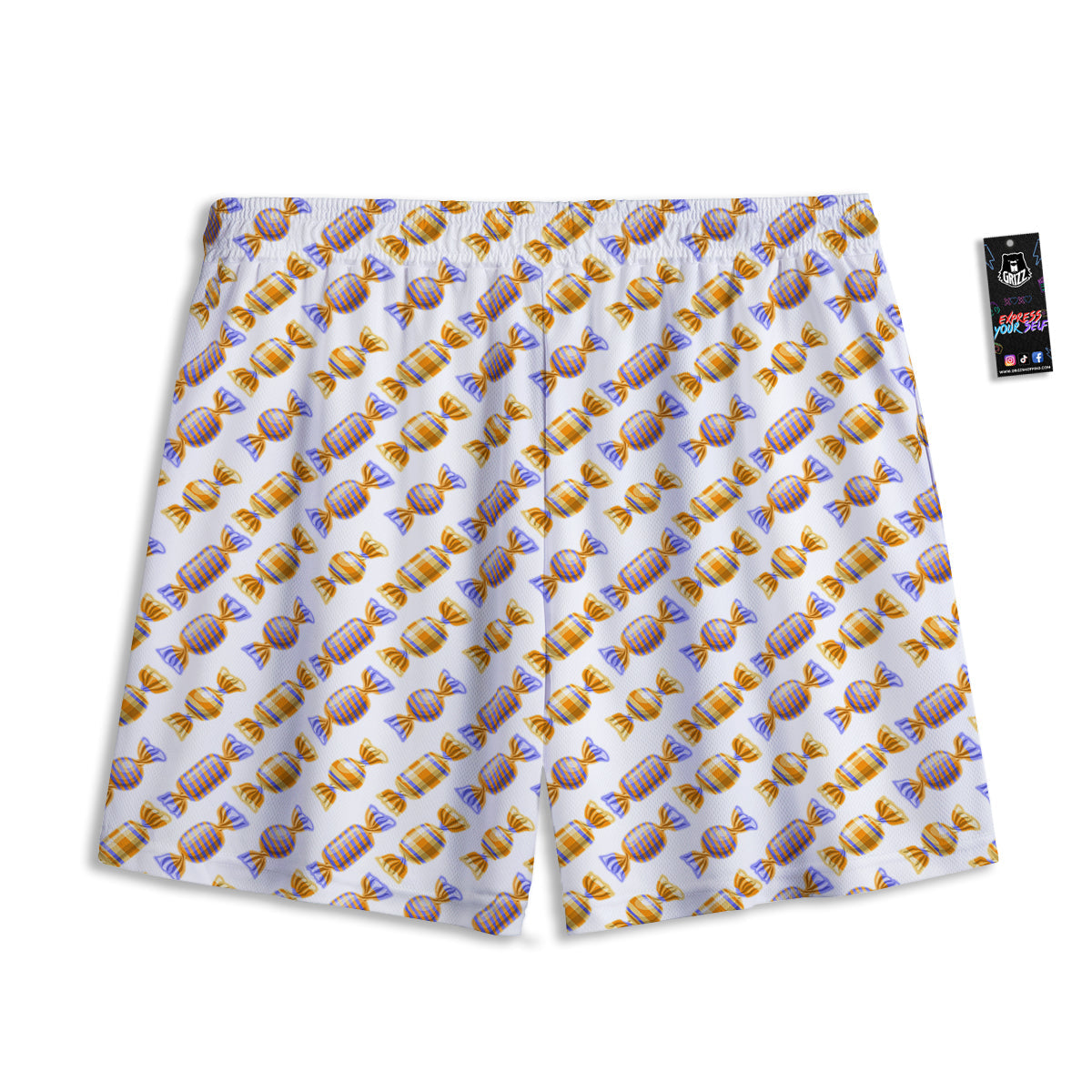 Gummy Yummy Print Pattern Mesh Shorts