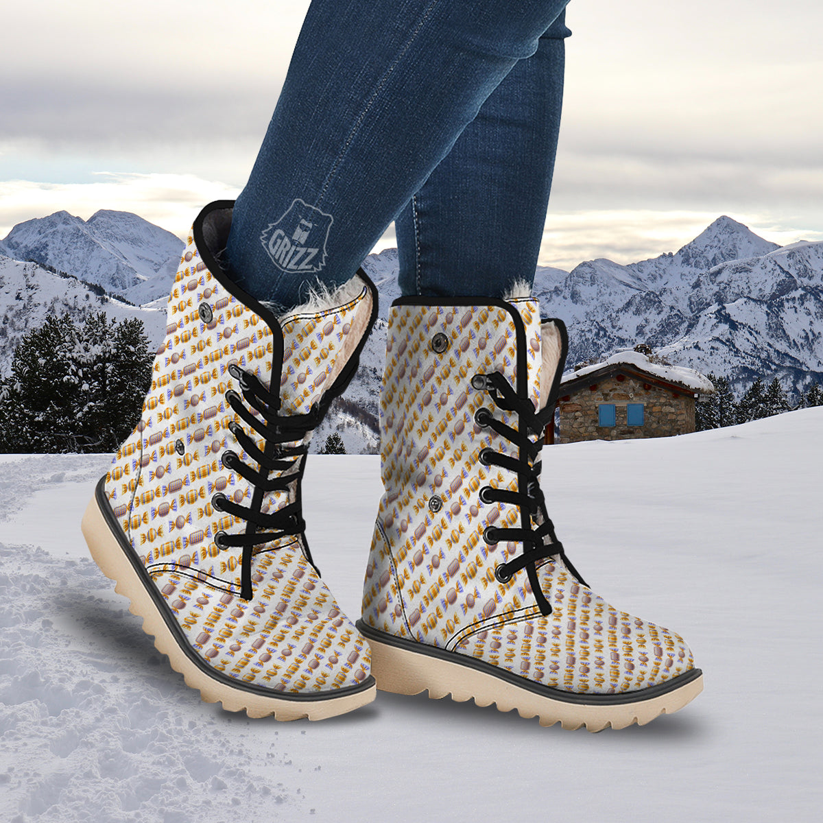Gummy Yummy Print Pattern Snow Boots-grizzshop