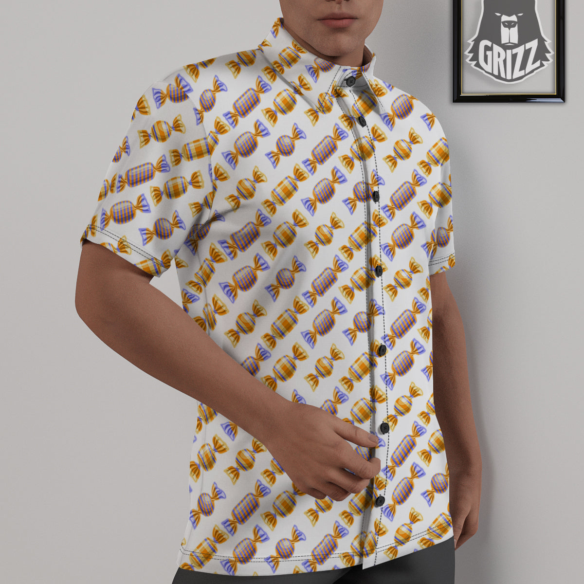 Gummy Yummy Print Pattern Untucked Shirts-grizzshop