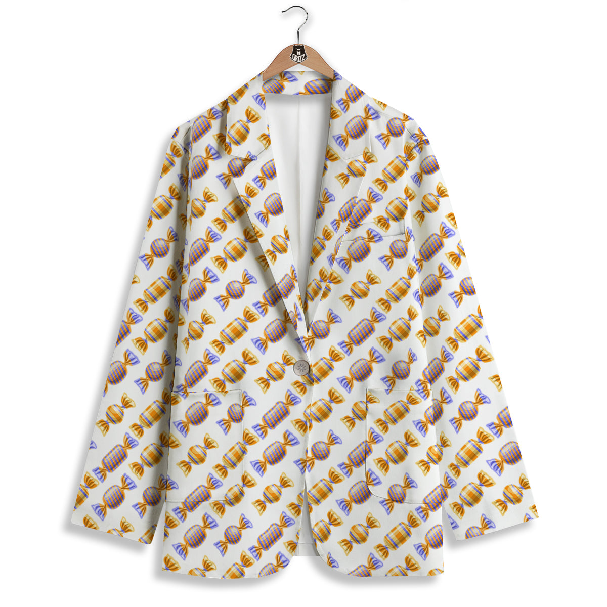 Gummy Yummy Print Pattern Women's Blazer-grizzshop