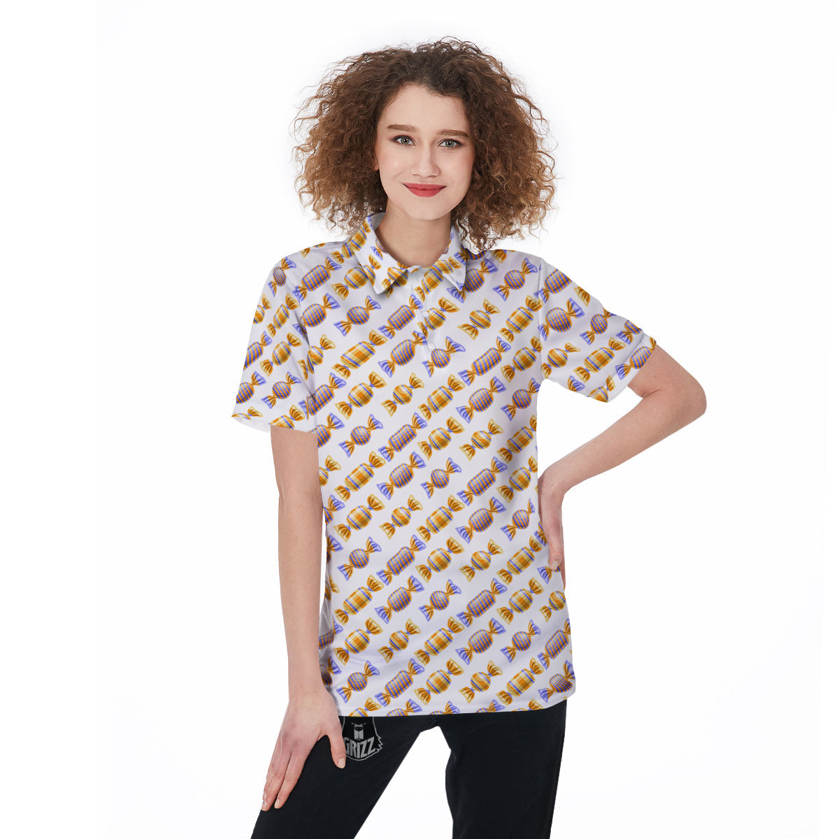 Gummy Yummy Print Pattern Women's Golf Shirts-grizzshop