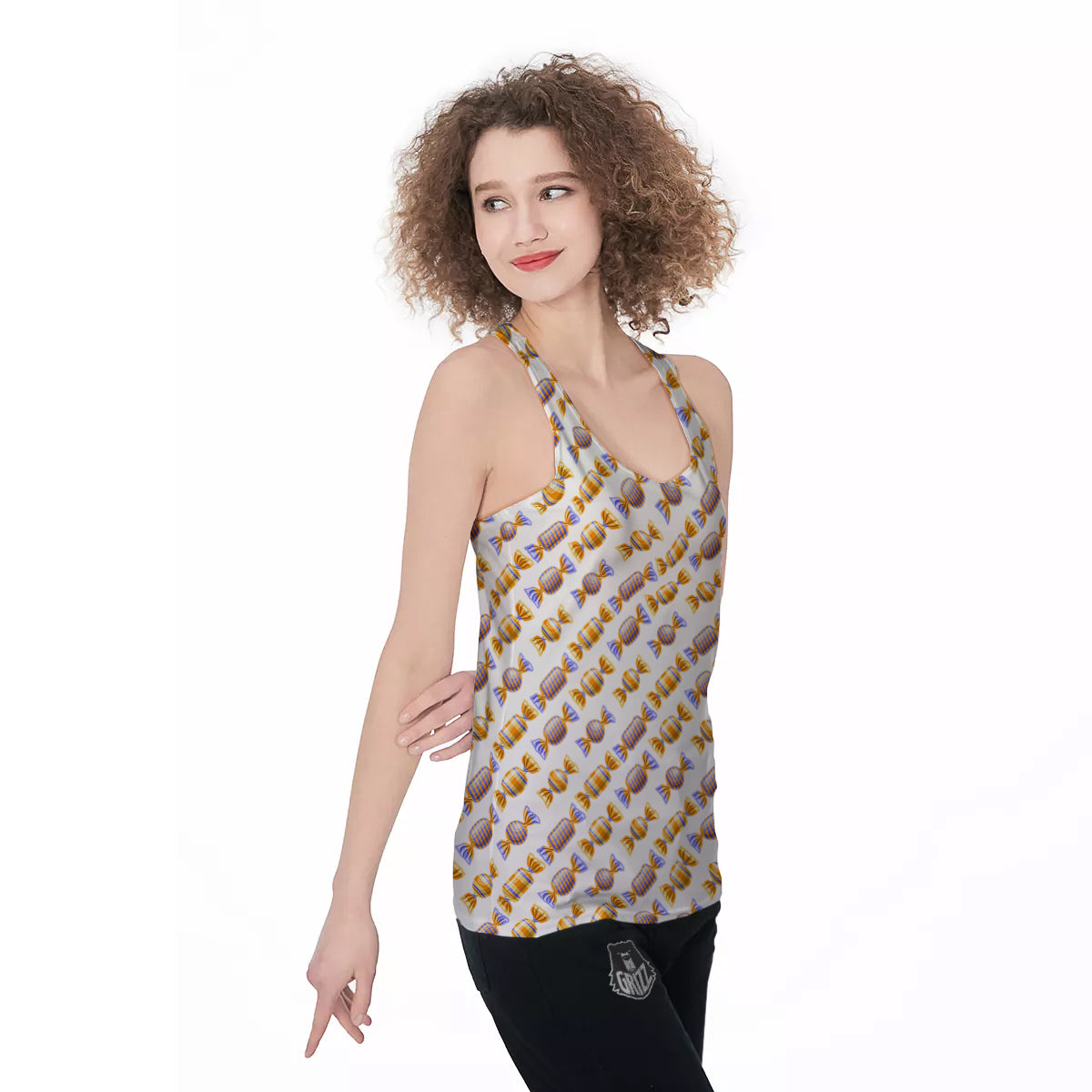 Gummy Yummy Print Pattern Women's Racerback Tank Top-grizzshop