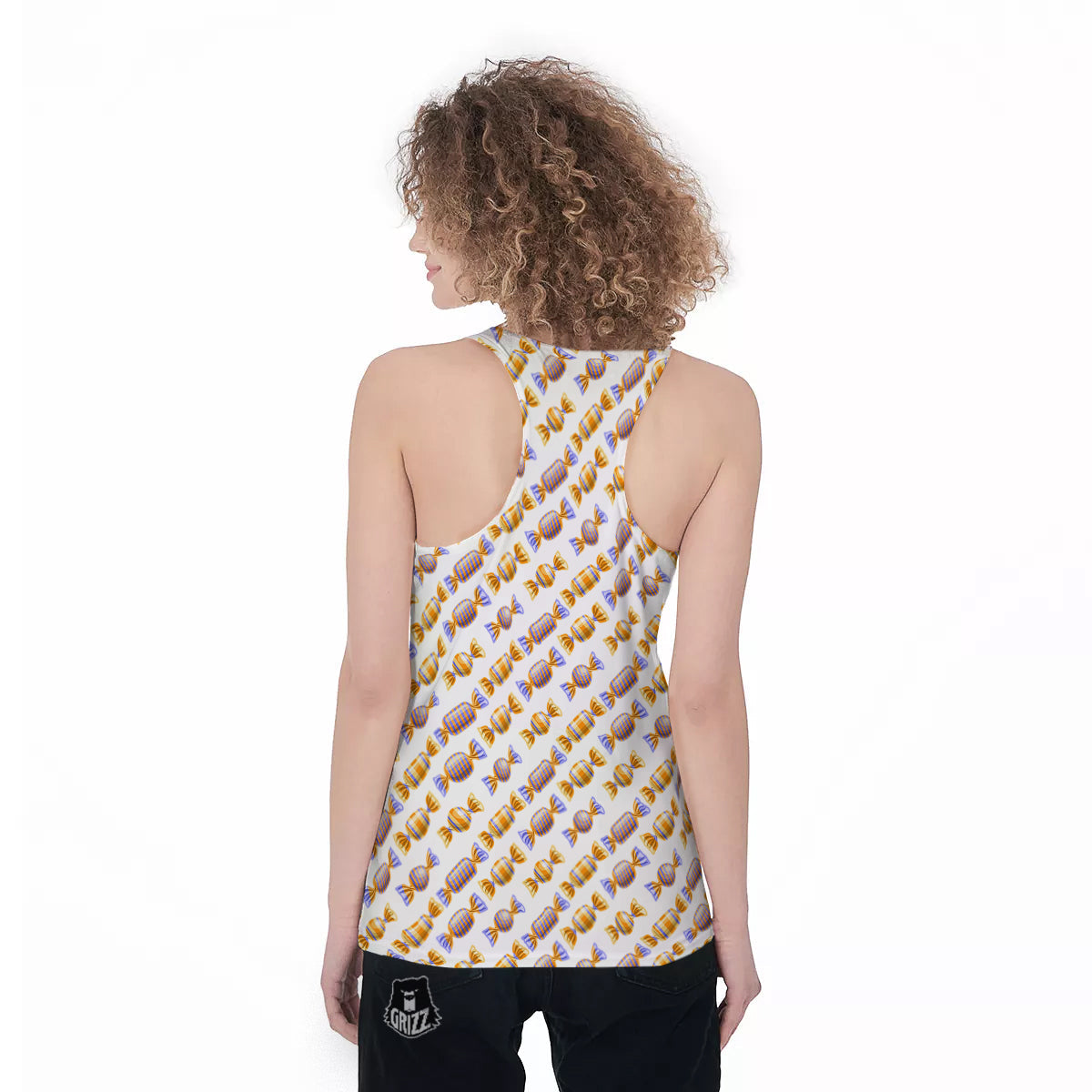 Gummy Yummy Print Pattern Women's Racerback Tank Top-grizzshop