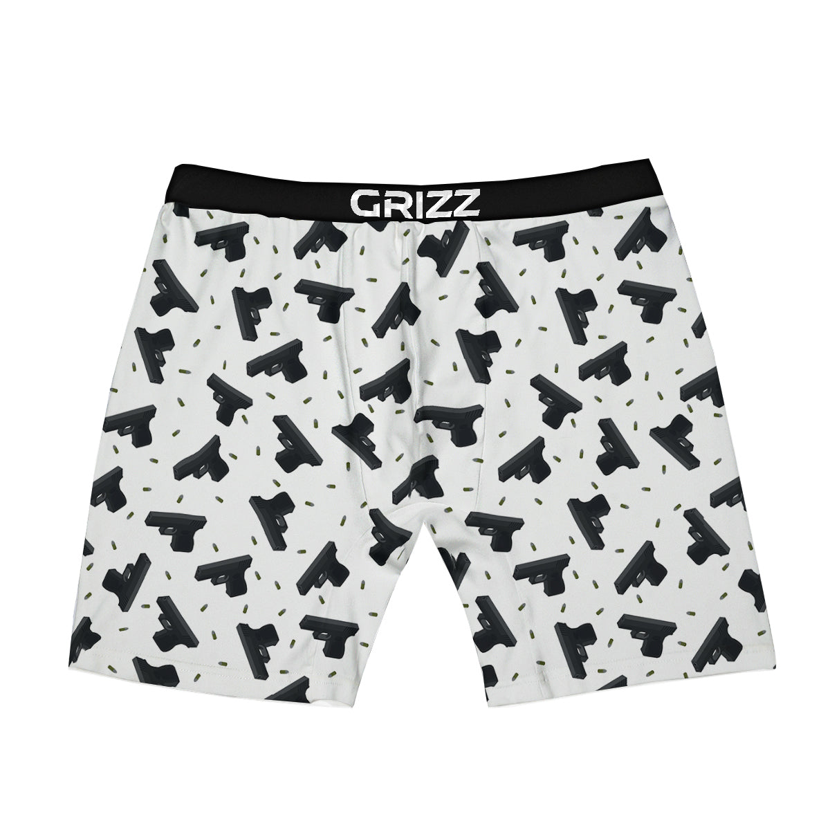 Gun Bullet White And Black Print Pattern Boxer Briefs-grizzshop