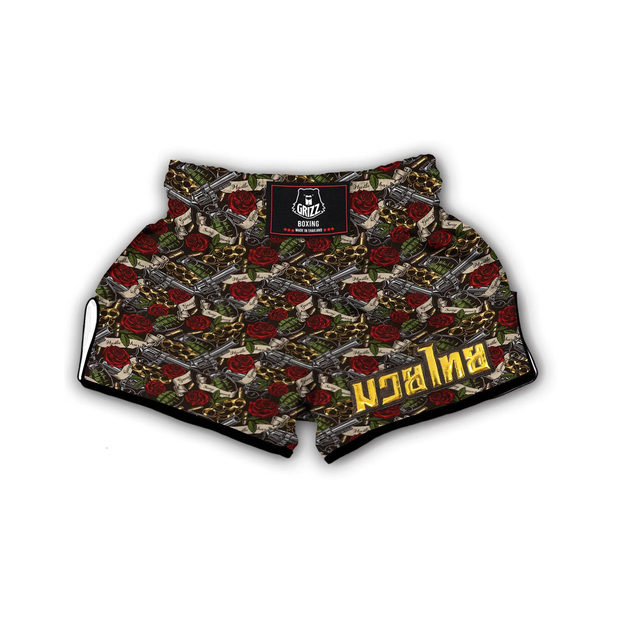 Gun Roses Muay Thai Boxing Shorts-grizzshop