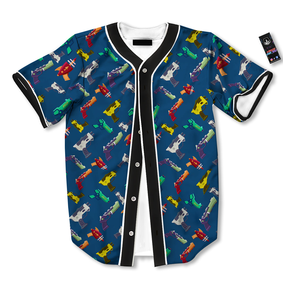 Guns Game Colorful Print Pattern Baseball Jersey-grizzshop
