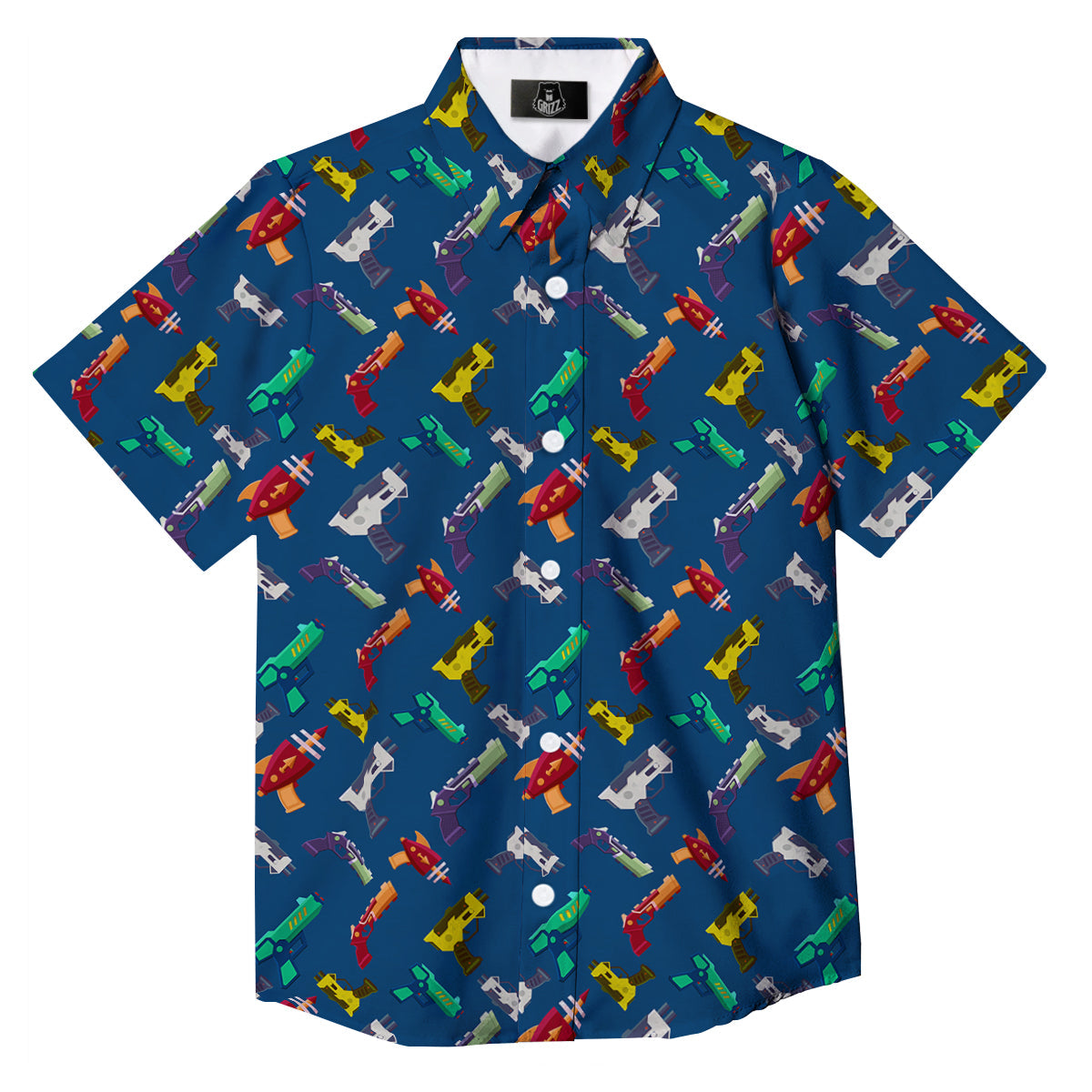 Guns Game Colorful Print Pattern Button Up Shirt-grizzshop