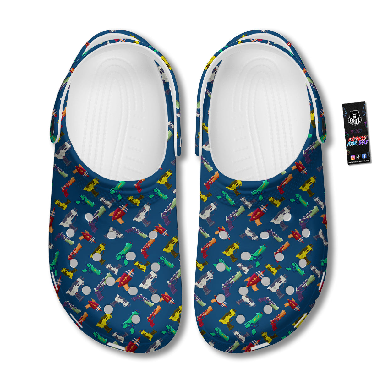 Guns Game Colorful Print Pattern Clog-grizzshop