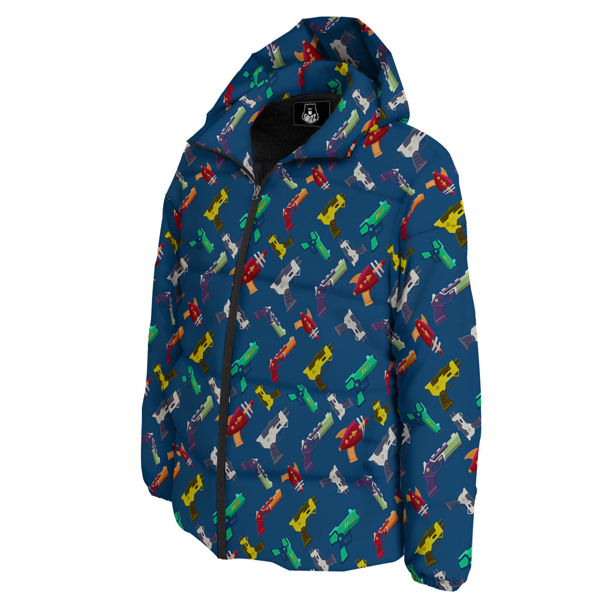 Guns Game Colorful Print Pattern Down Jacket-grizzshop