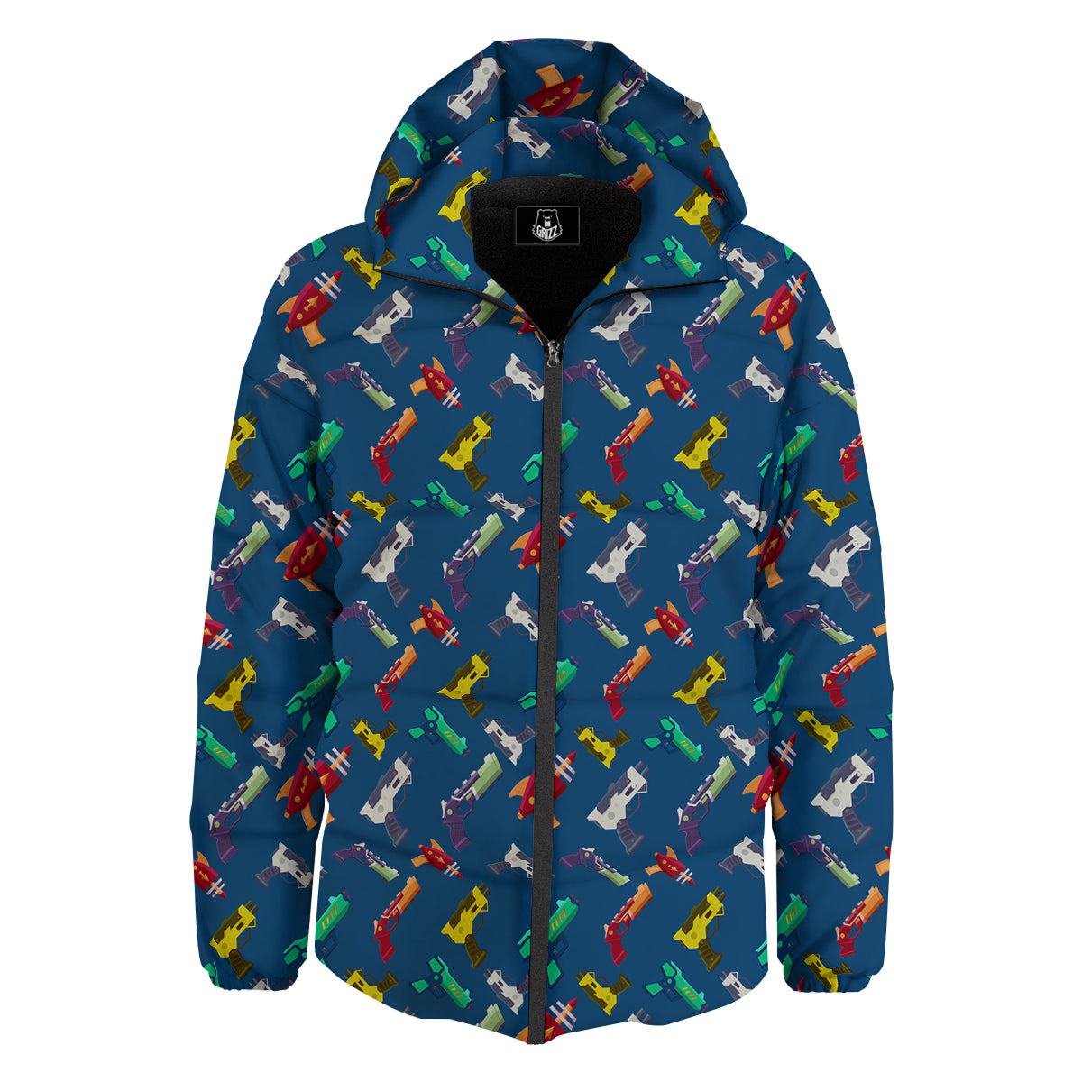 Guns Game Colorful Print Pattern Down Jacket-grizzshop