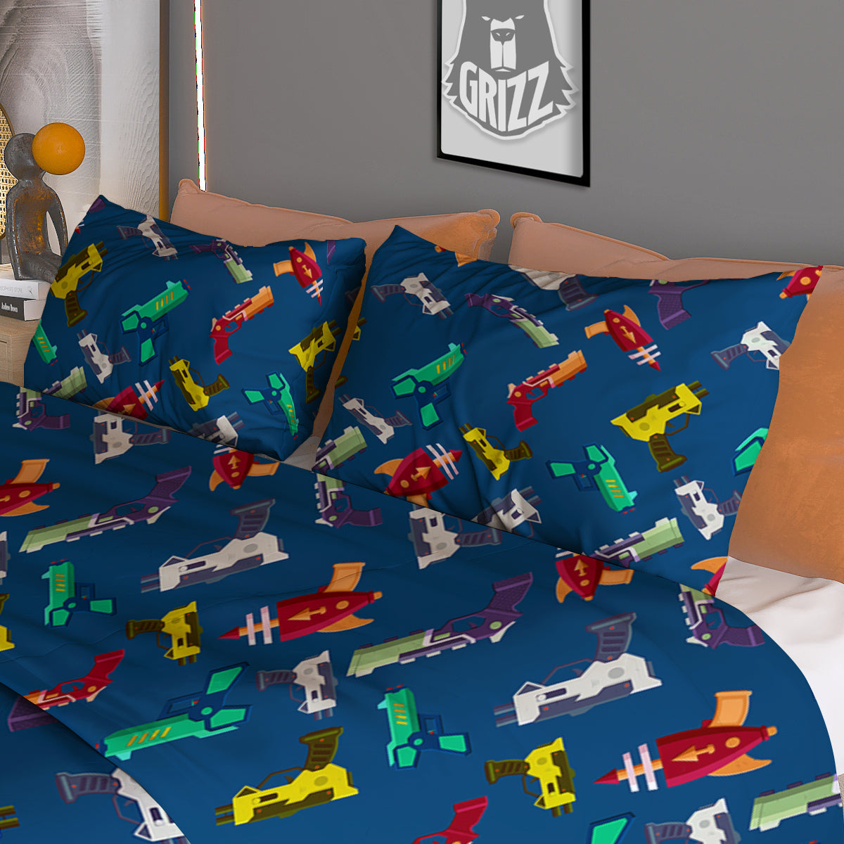 Guns Game Colorful Print Pattern Duvet Cover Bedding Set