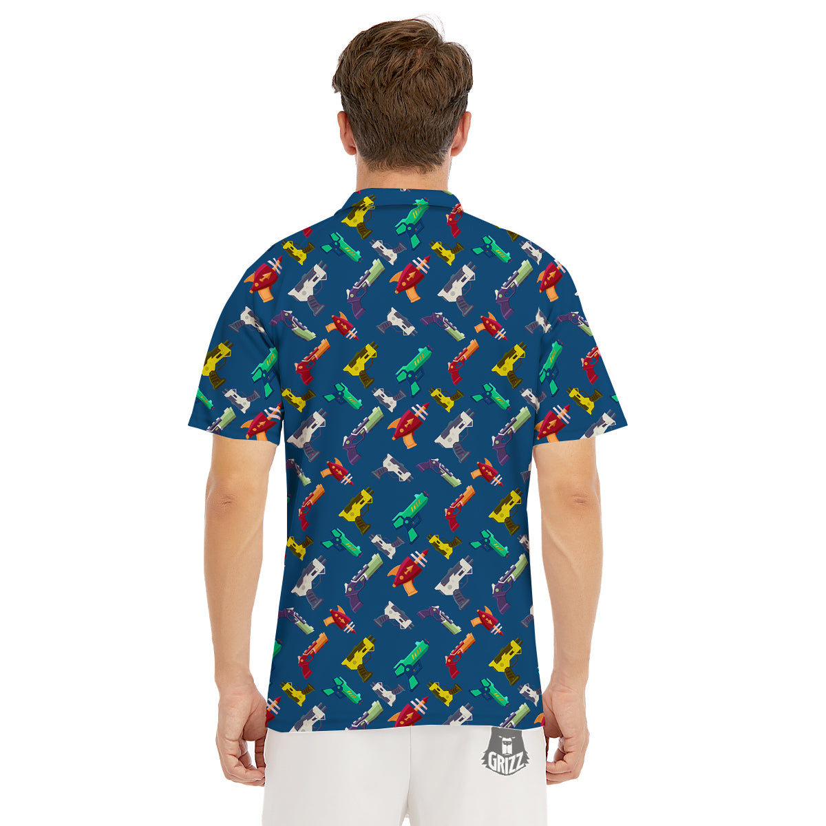 Guns Game Colorful Print Pattern Men's Golf Shirts-grizzshop
