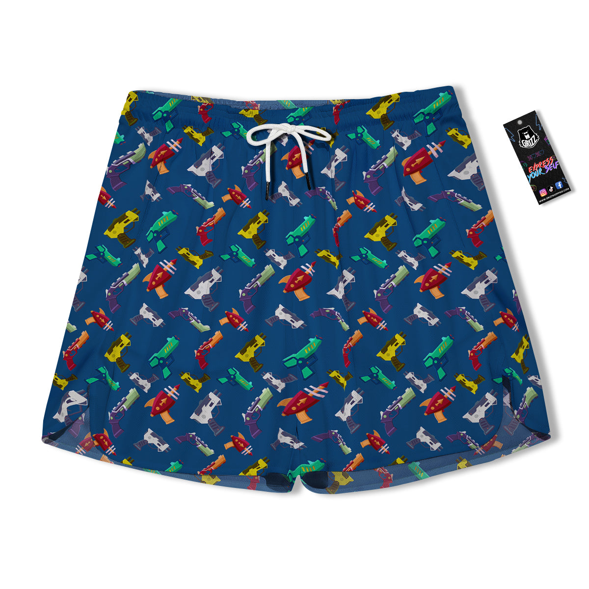 Guns Game Colorful Print Pattern Men's Running Shorts-grizzshop