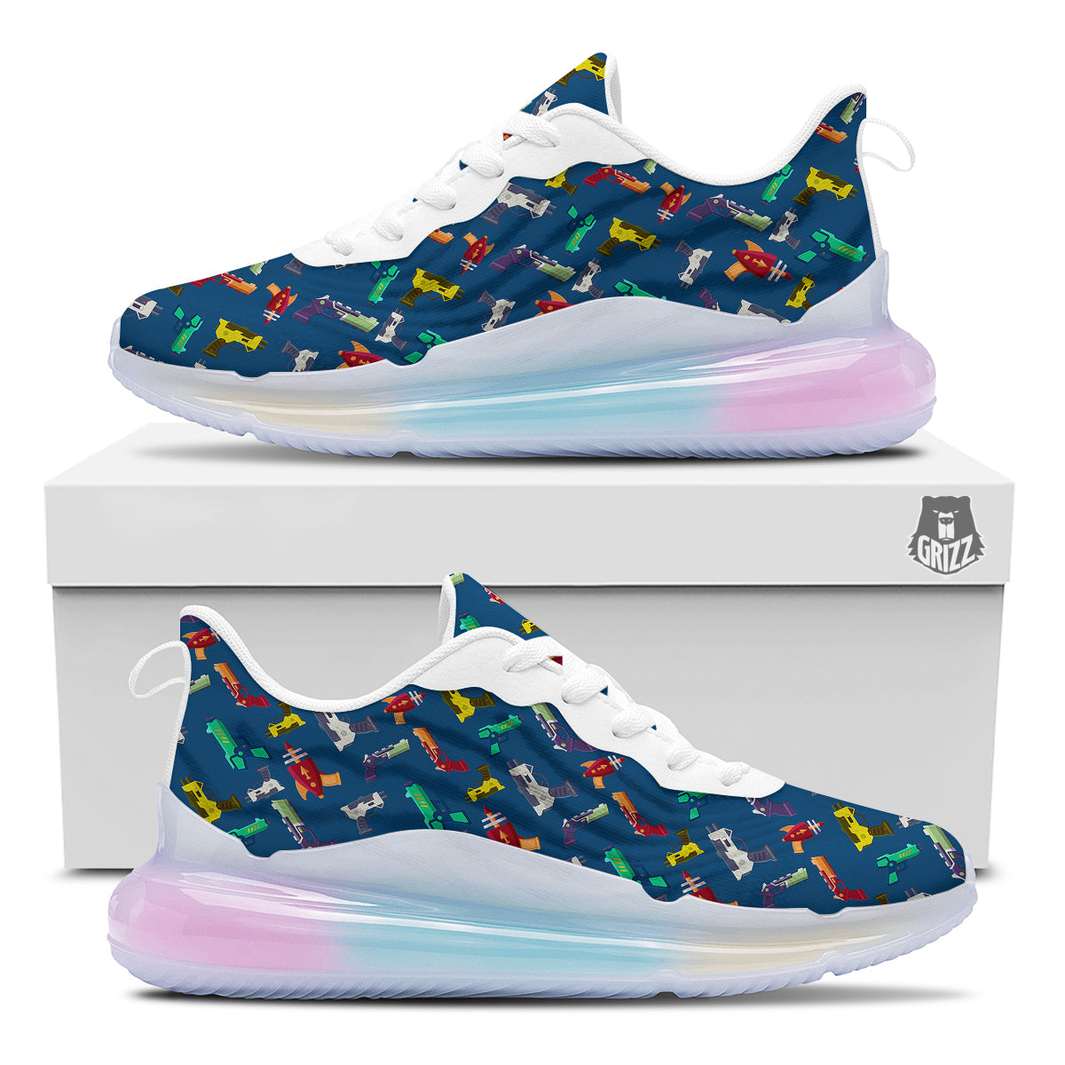 Guns Game Colorful Print Pattern Running Sneakers-grizzshop