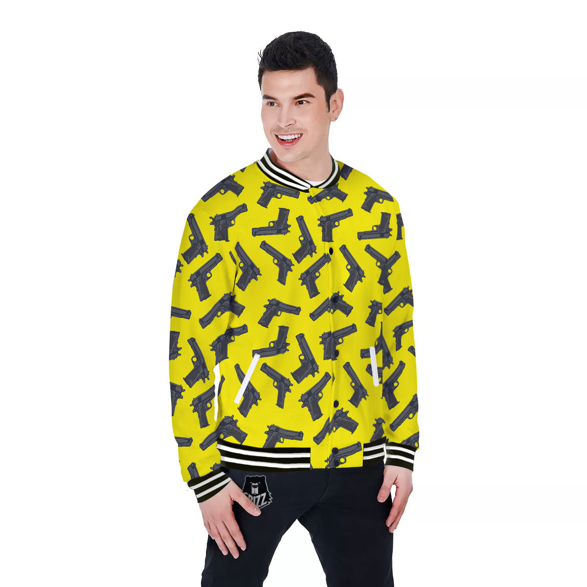 Guns Military Print Pattern Baseball Jacket-grizzshop