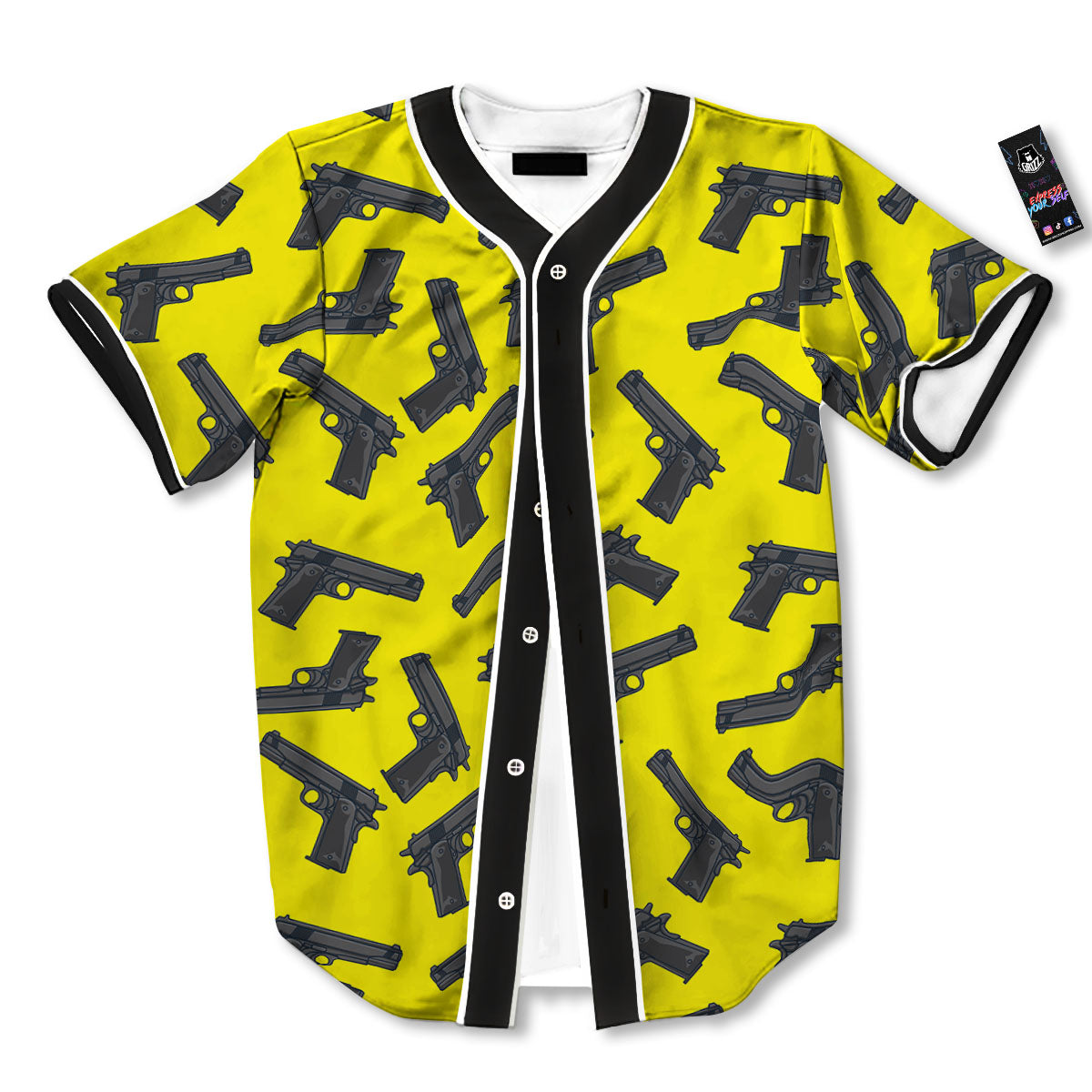 Guns Military Print Pattern Baseball Jersey-grizzshop
