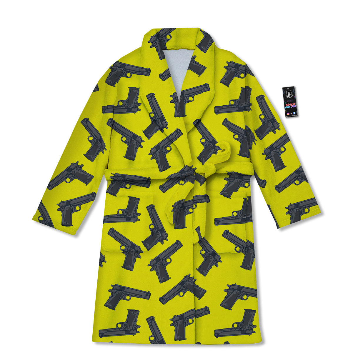 Guns Military Print Pattern Bathrobe-grizzshop