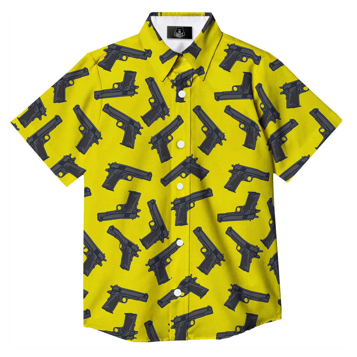 Guns Military Print Pattern Button Up Shirt-grizzshop