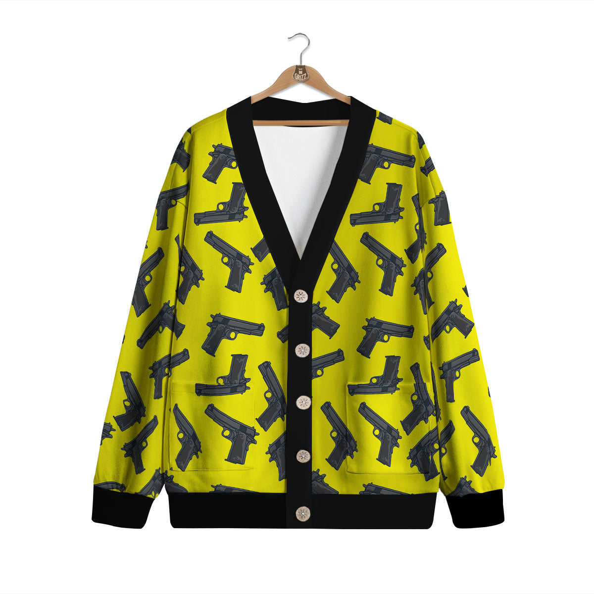 Guns Military Print Pattern Cardigan-grizzshop
