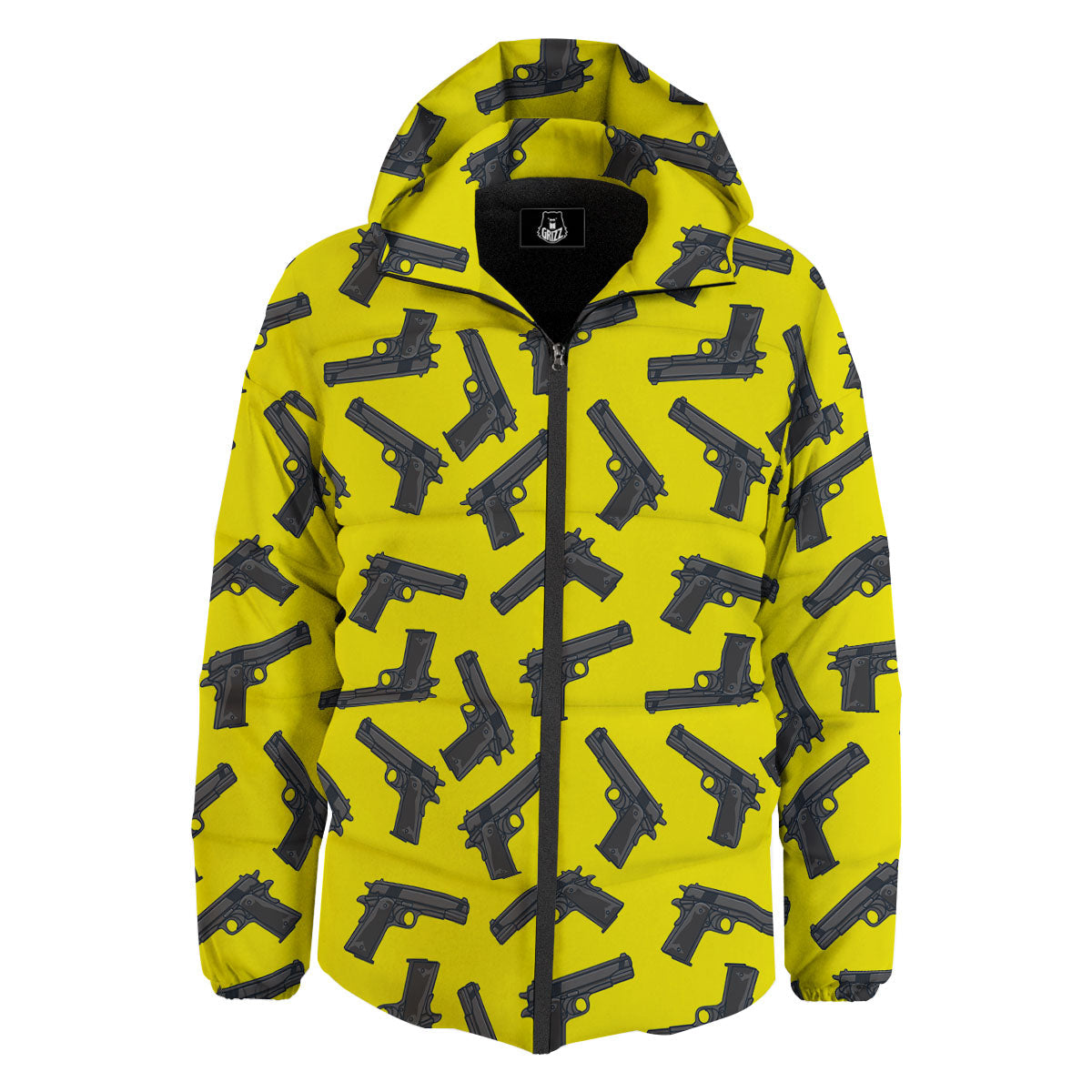Guns Military Print Pattern Down Jacket-grizzshop