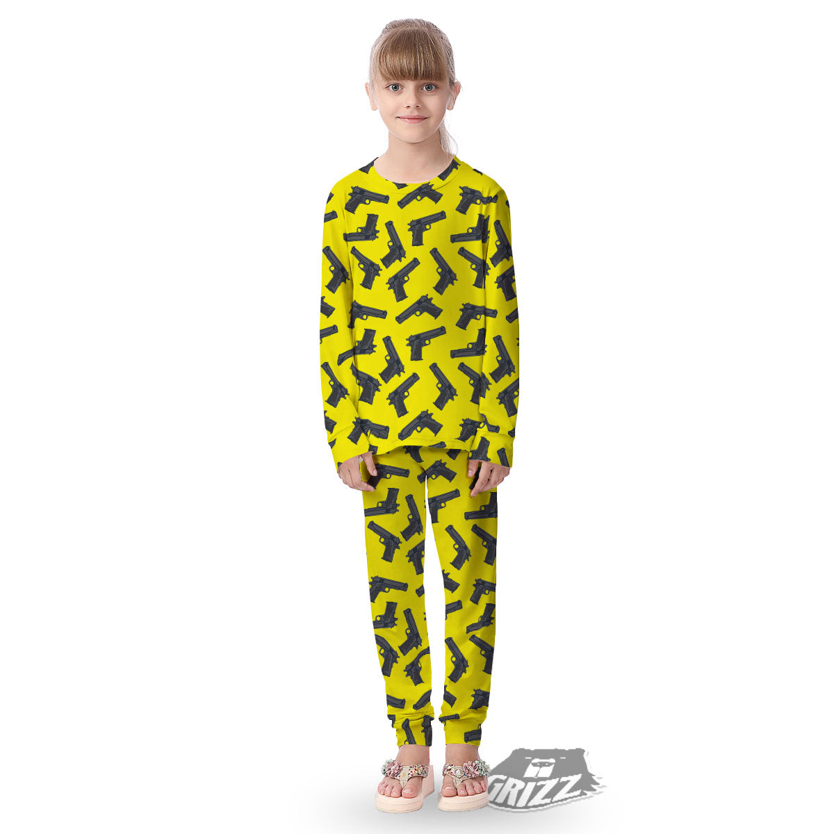 Guns Military Print Pattern Kid's Pajamas-grizzshop