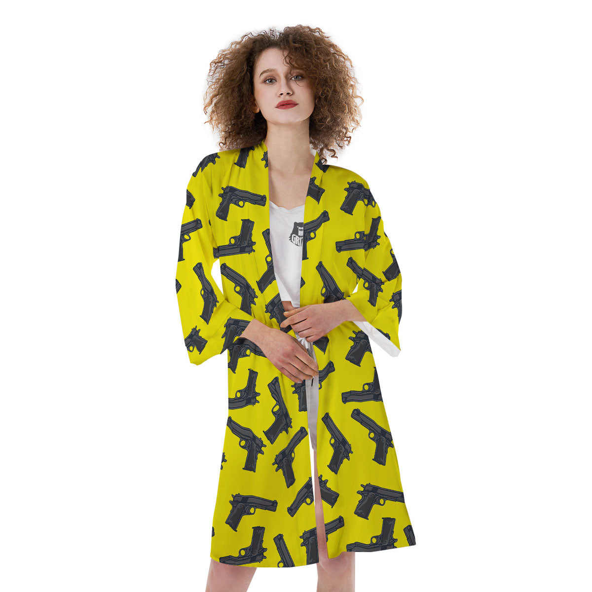 Guns Military Print Pattern Kimono-grizzshop