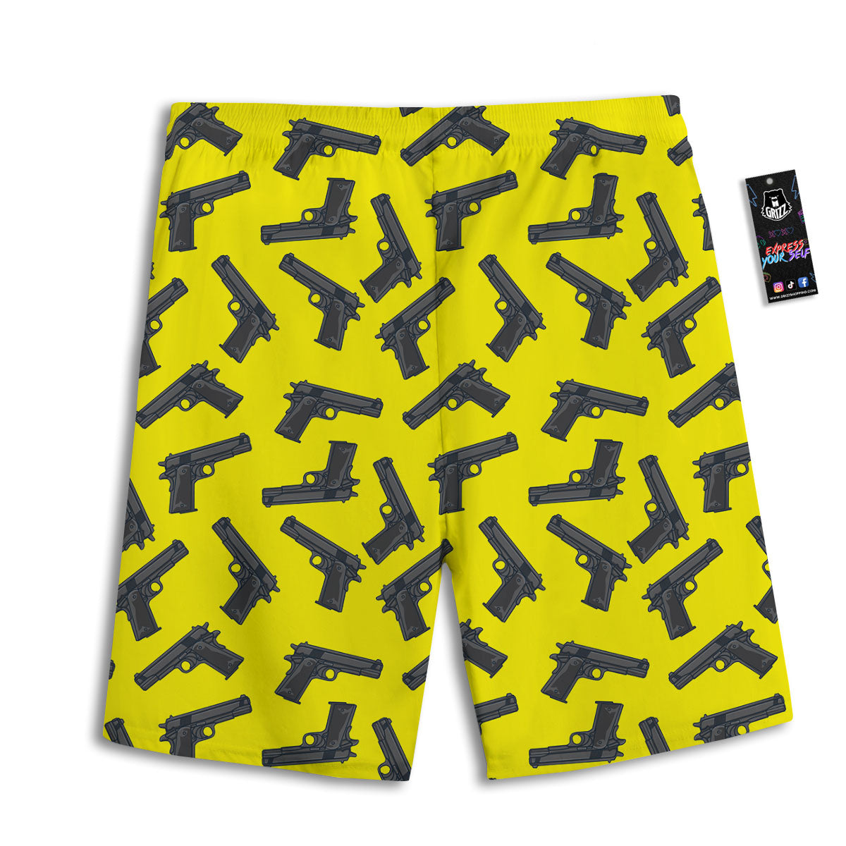 Guns Military Print Pattern Men's Athletic Shorts