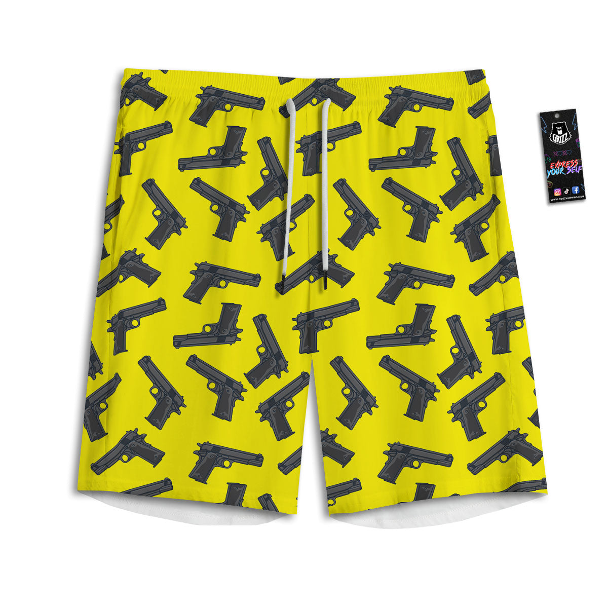 Guns Military Print Pattern Men's Athletic Shorts