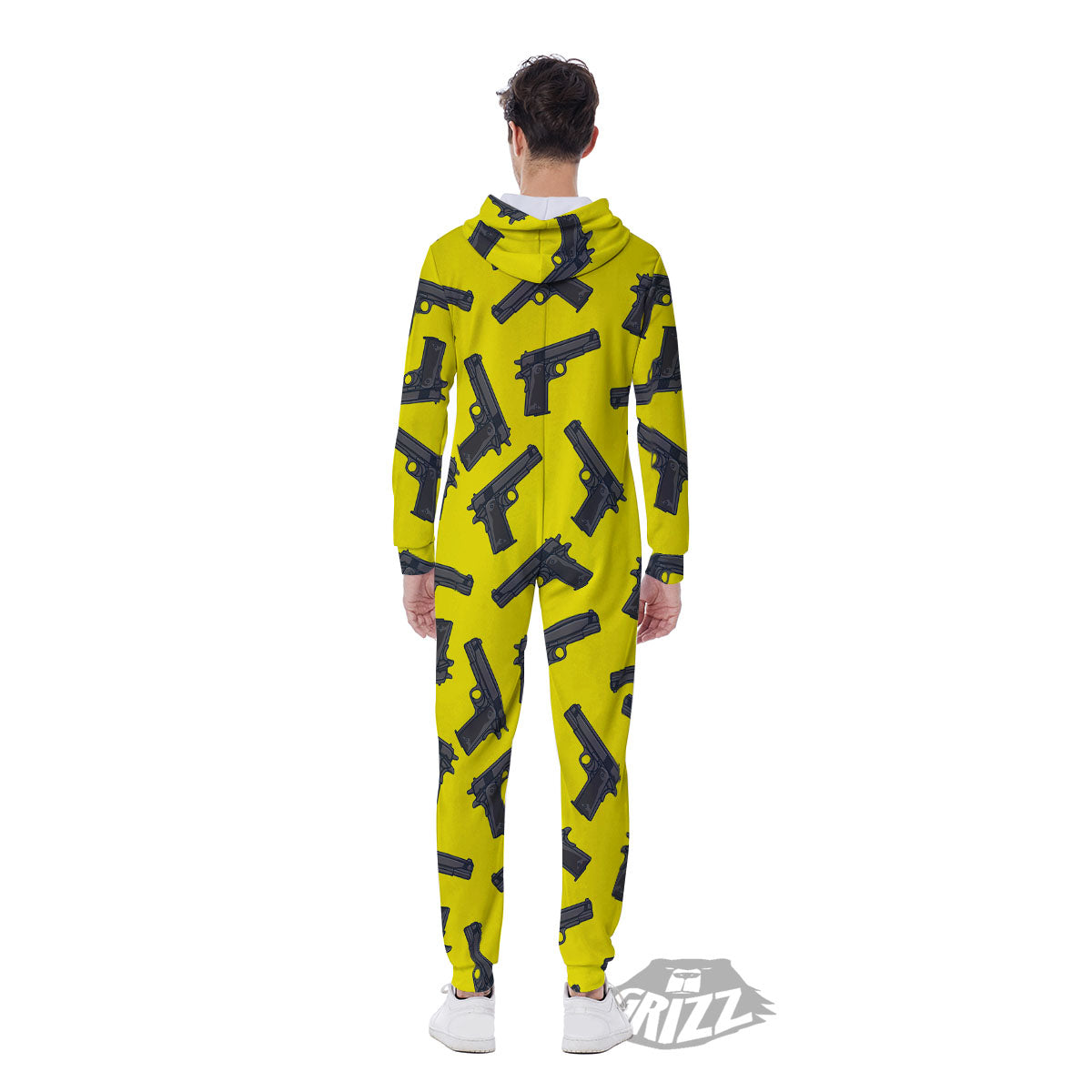 Guns Military Print Pattern Men's Jumpsuit-grizzshop