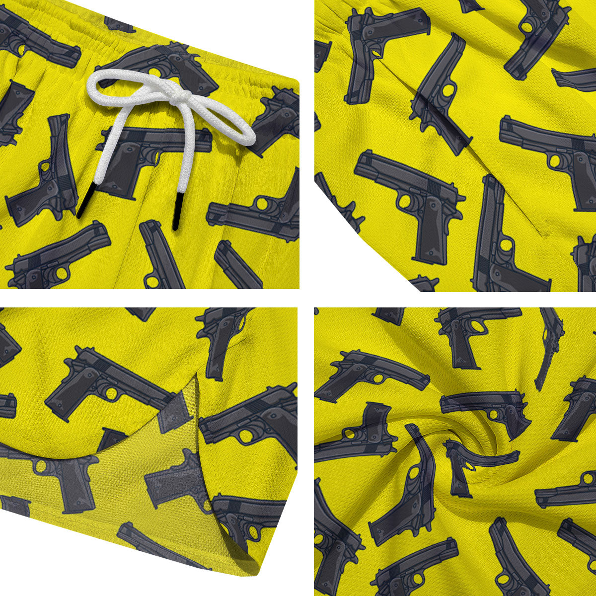 Guns Military Print Pattern Men's Running Shorts-grizzshop