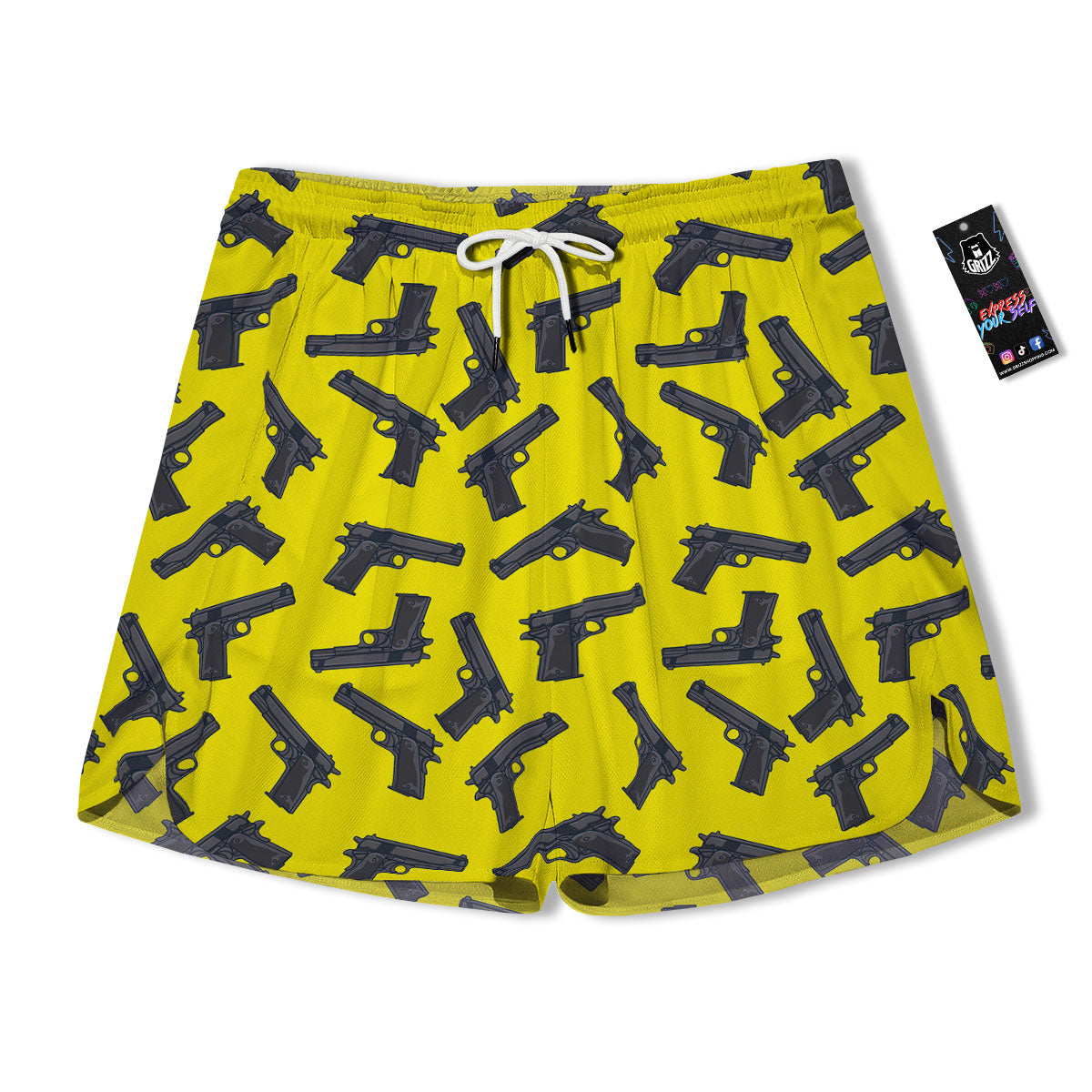 Guns Military Print Pattern Men's Running Shorts-grizzshop