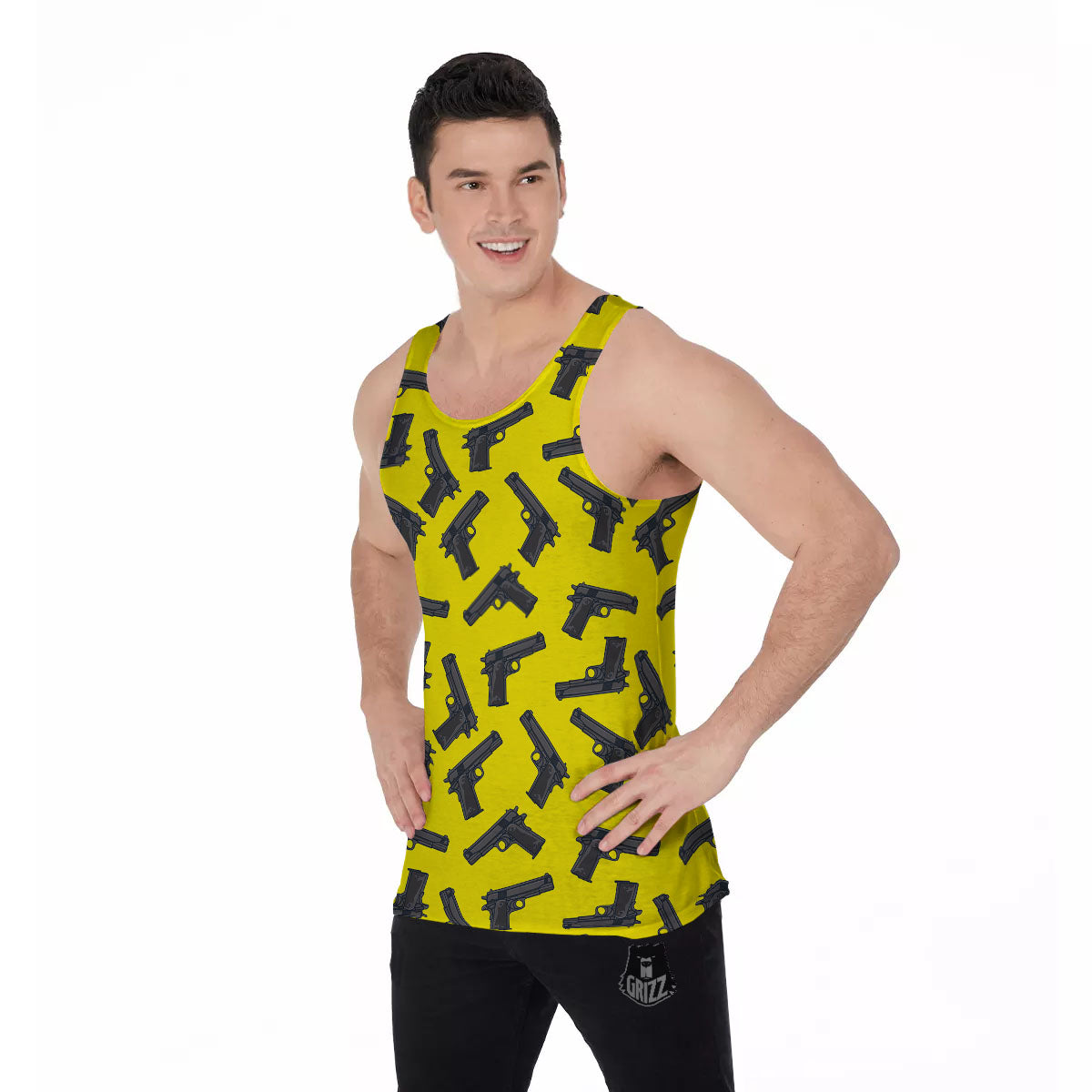 Guns Military Print Pattern Men's Tank Top-grizzshop