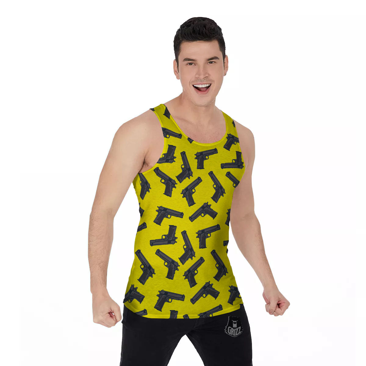 Guns Military Print Pattern Men's Tank Top-grizzshop