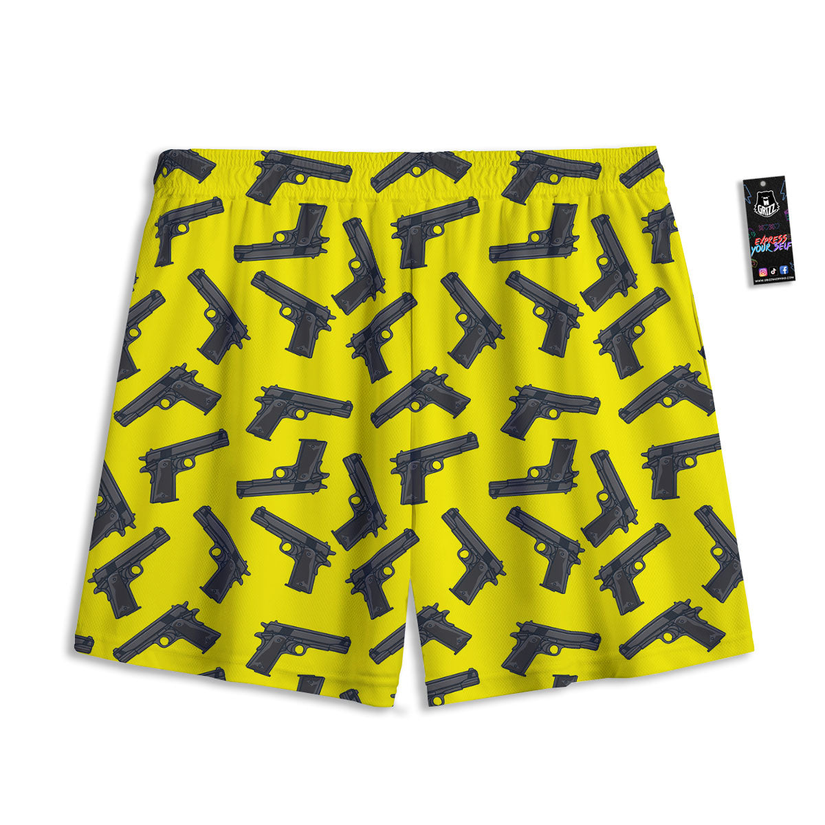 Guns Military Print Pattern Mesh Shorts