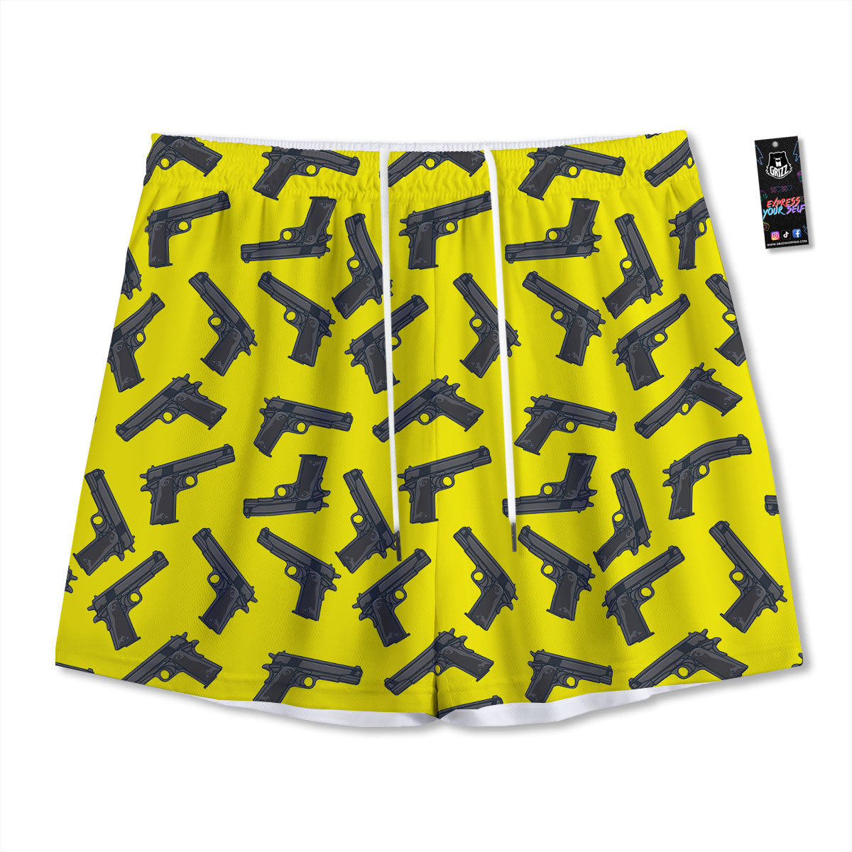 Guns Military Print Pattern Mesh Shorts