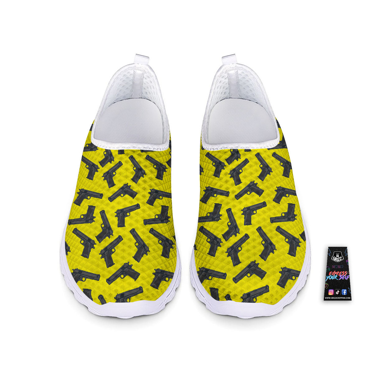 Guns Military Print Pattern Nurse Shoes-grizzshop